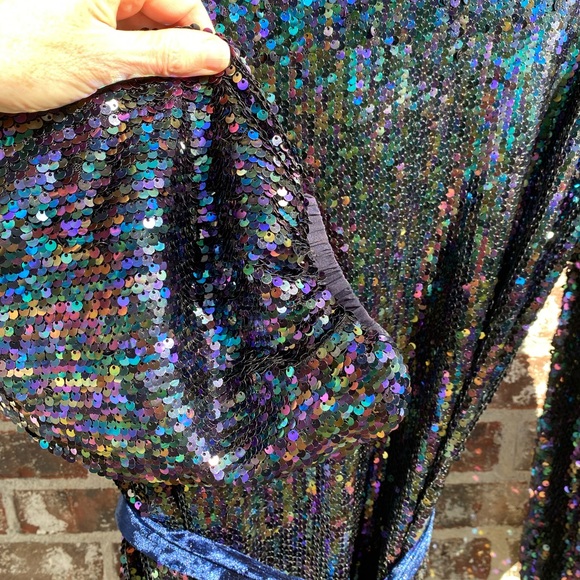 Blue with iridescent sequin dress - Picture 4 of 9